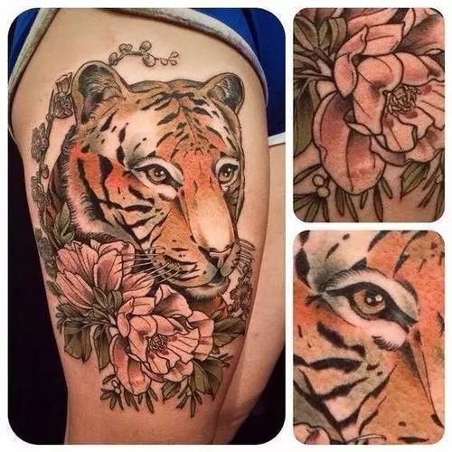 选老虎纹身图的纹身爱好者大多数都是喜爱中国传统文化的男士,老虎