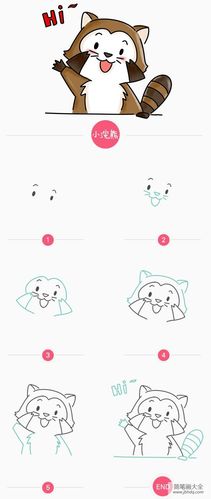 简笔画教程小浣熊简笔画步骤