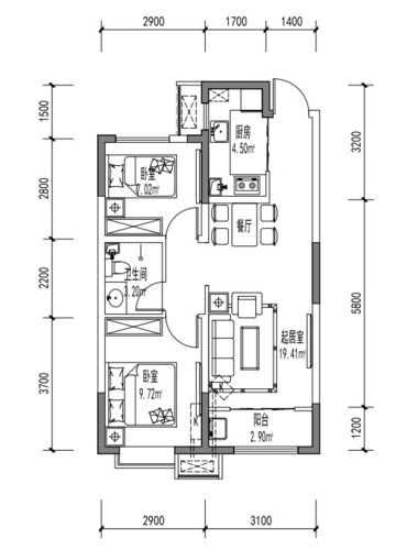 武清亿博棠樾府高层户型图_棠樾府高层户型点评