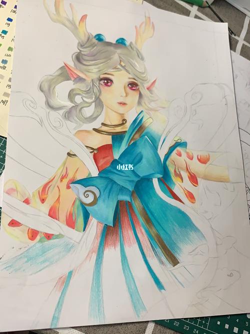 遇见神鹿_彩铅_手绘_文化_绘画