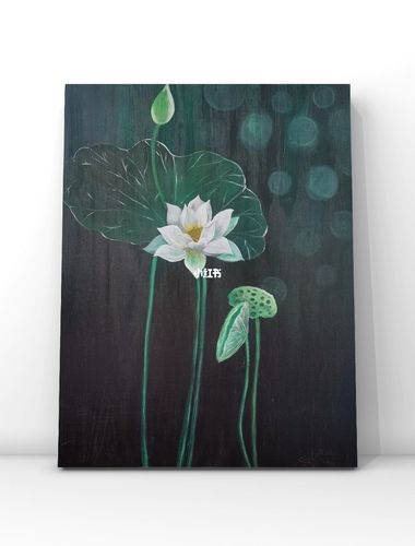 丙烯画,荷花_丙烯画_文化_绘画