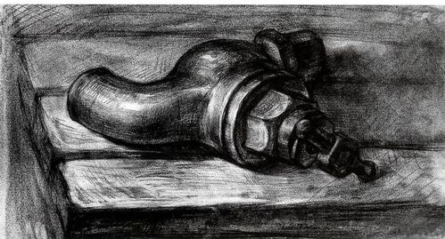 九个不同角度画物体素描 水龙头