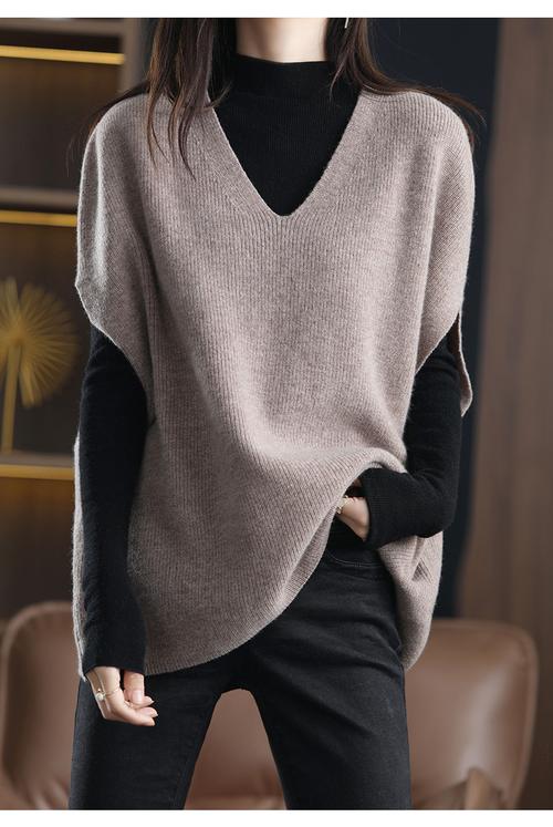 女士冬季鸡心领小衫22早春韩版针织马甲女v领背心宽松显瘦气质毛衣