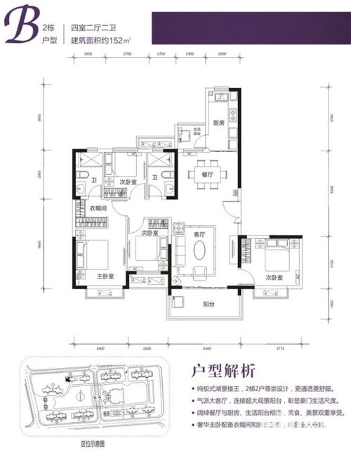恒大江湾恒大江湾户型图 b2栋152平4房 152㎡