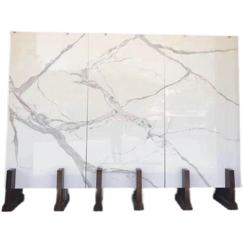 白色岩板系列意大利鱼肚白背景墙门槛石飘窗淋浴板厂家石材定制