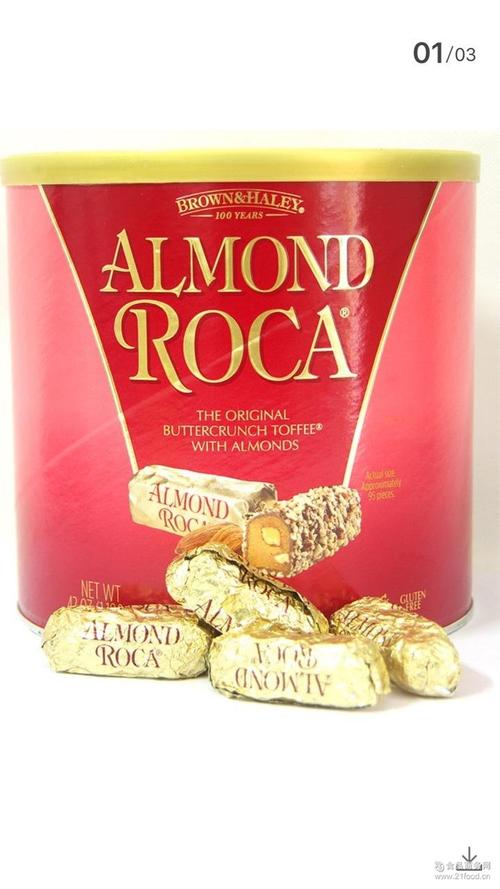 美国进口almond 休闲零食 roca巧克力乐家扁桃仁roca杏仁糖1190g