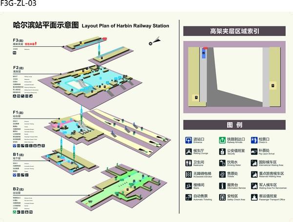 哈尔滨站平面示意图.
