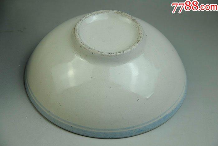 全品民国单色釉青白瓷双圈碗景德镇老瓷器陈设摆件包老包真收藏品