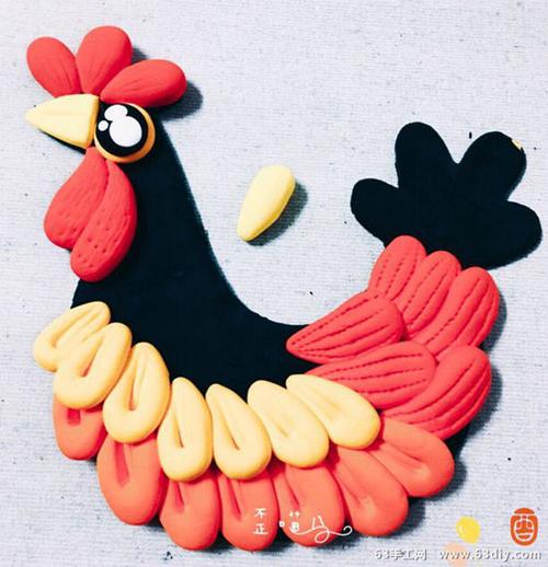 鸡年用粘土做一只漂亮的大公鸡摆件