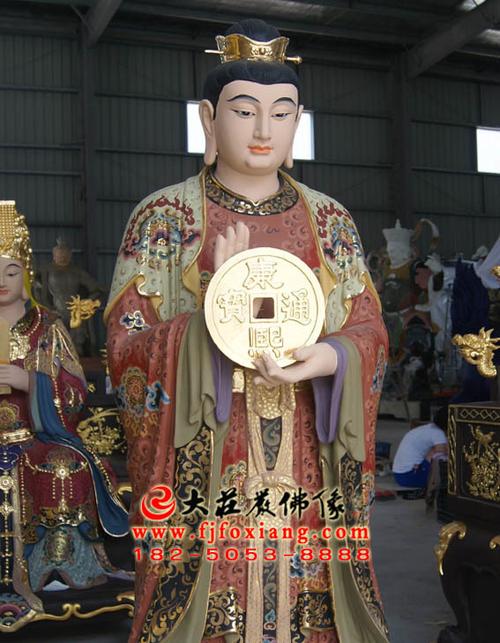 道教神像 郑二铜雕彩绘塑像   产品详情