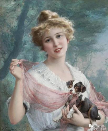 美丽,动人他的画作中基本都是少女emile vernon埃米尔·弗农古典油画