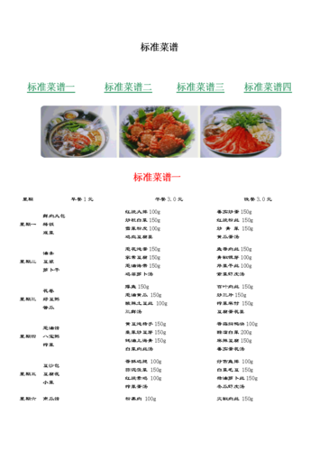 标准菜谱参考资料 .doc