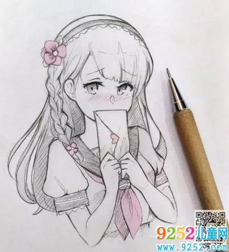 简笔画 人物简笔画 少女铅笔手绘简笔画   换完装,我似乎又从公主变成