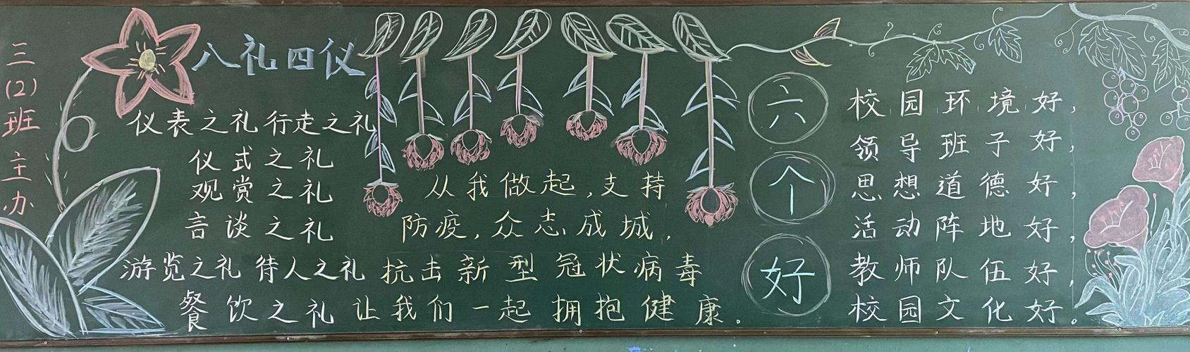 手绘新学期,心迎新挑战——沛县五段镇姜庄小学2021年春季开学黑板报