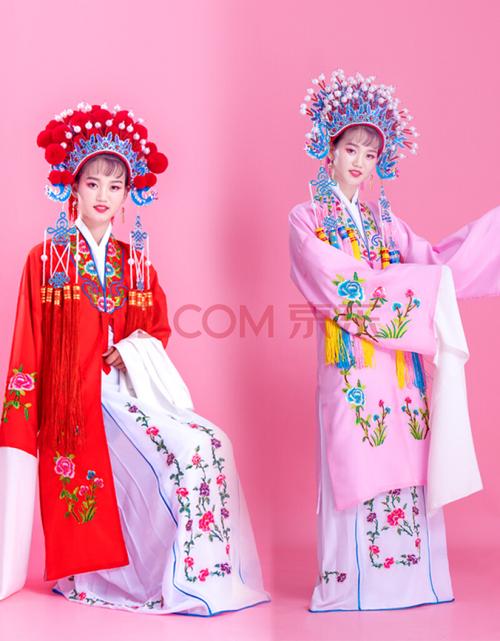 花旦戏曲戏服装女花旦京剧古装越剧新款演出头饰戏曲水袖戏剧唱戏衣服