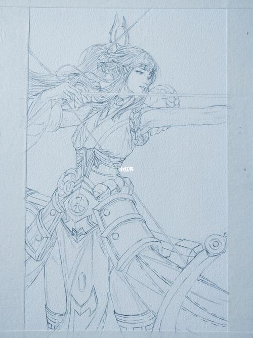 手绘 王者荣耀 伽罗 线稿_手绘_线稿_王者荣耀手绘_人文_绘画
