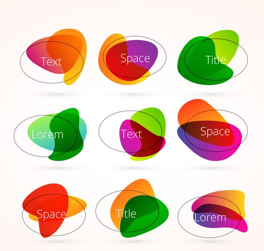 9款彩色椭圆标签矢量图