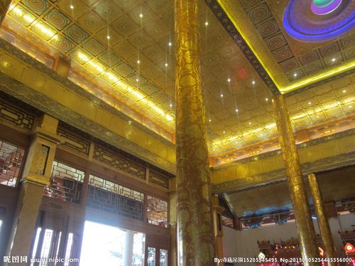 寺庙大殿吊顶夜景摄影图__室内摄影_建筑园林_摄影_昵
