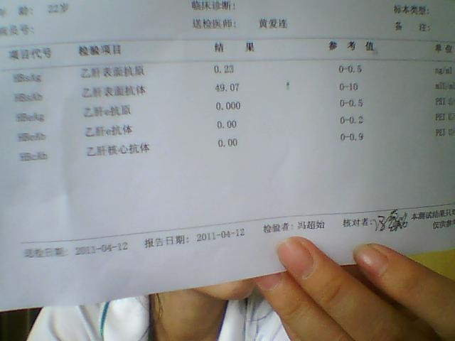 乙肝两对半报告单怎么看