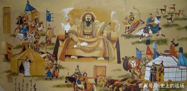 成吉思汗统一蒙古草原绘画