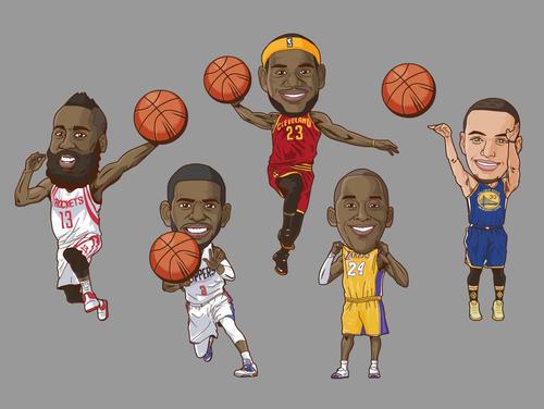nba球员动漫简笔画