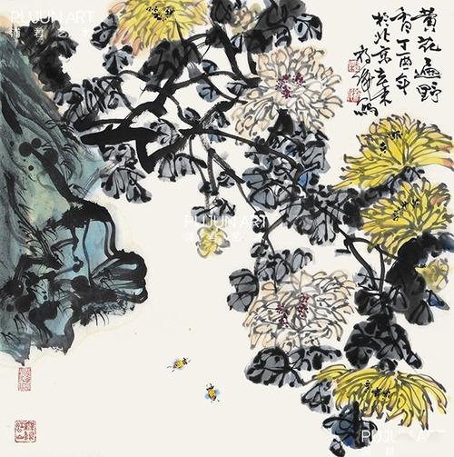 待到重阳日,还来就菊花～#遇见艺术##国画##花鸟画