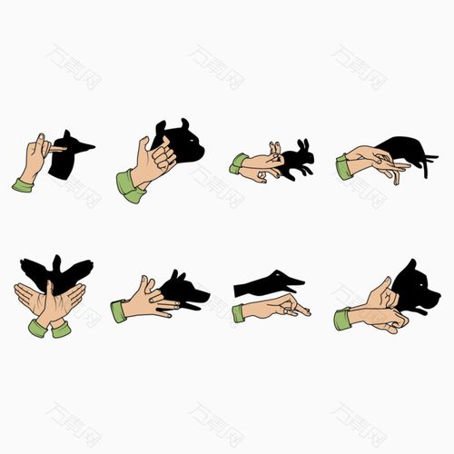 矢量图手势影子图