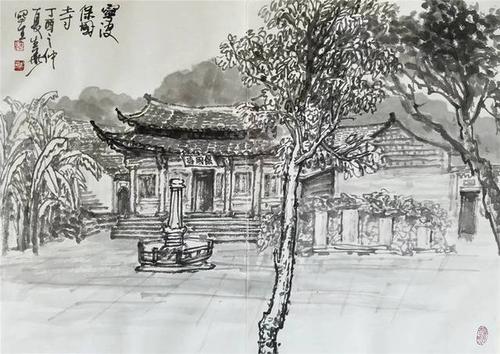 《宁波保国寺》45cm×68cm