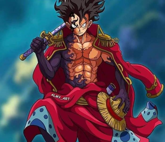 原创海贼王网友自画路飞五档头发炸毛模样十分霸气