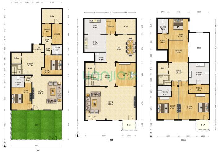 7室3厅6卫409.27㎡-北京华润西山墅户型图