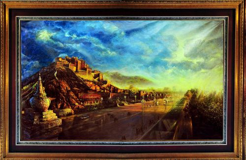 油画创作 《太阳照在布达拉 》113x72