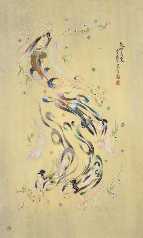 黄有为作品《敦煌飞天》