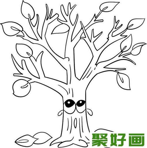 趣味简笔画:凋零的树