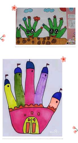 通过联想,图片欣赏了解手掌作画的形式 2.