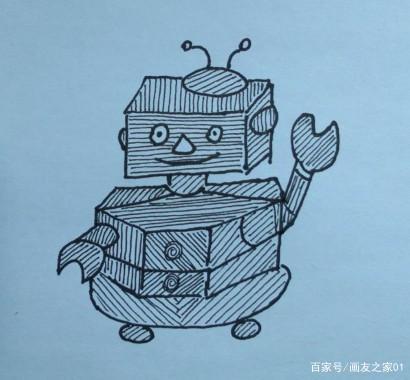 线描画:机器人怎么画,如何画机器人?