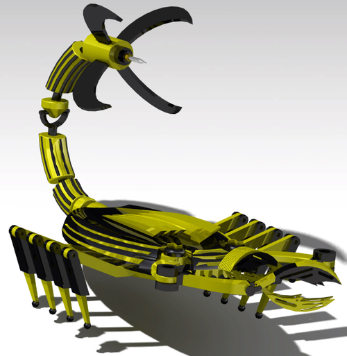 机械蝎子简易结构3d图纸 catia设计