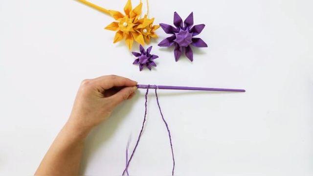 手工折纸发簪,全身都是用纸折的,戴上朋友都说好看