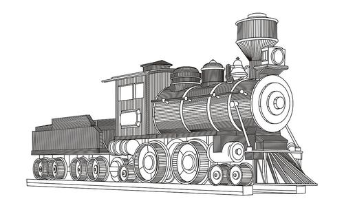 蒸汽火车头,只这个火车头就花费一天的时间才完工