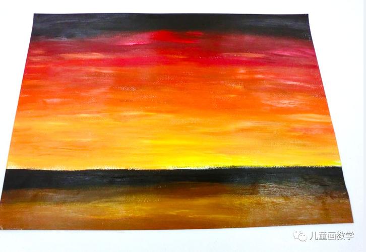夕阳下的景物_儿童画教学_零二七艺考