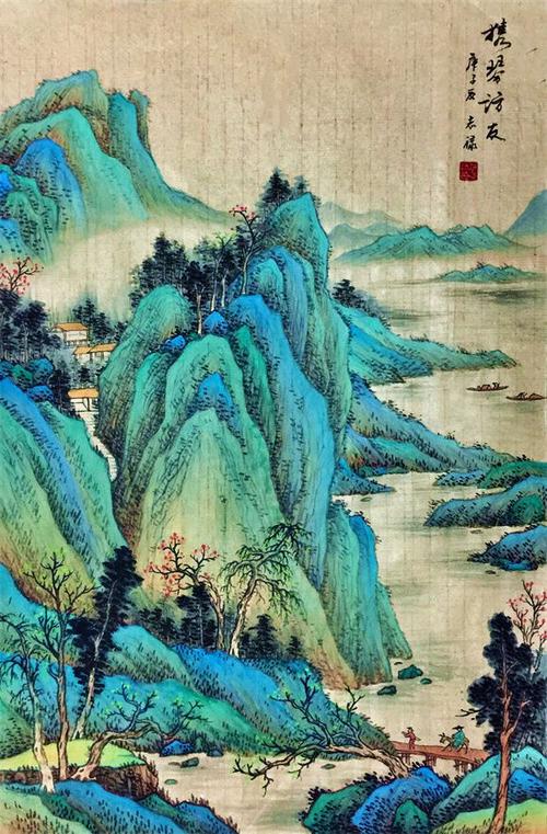 郭立在青绿二色中尽徜徉记洪志禄与他的青绿山水画