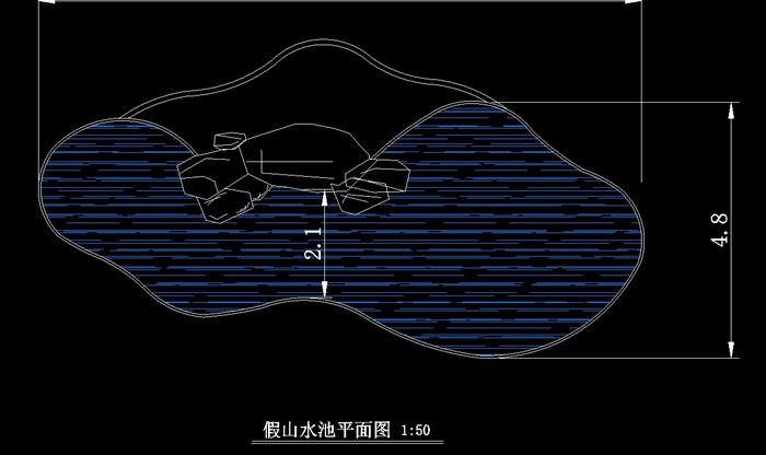 假山水池设计cad平面图[原创]