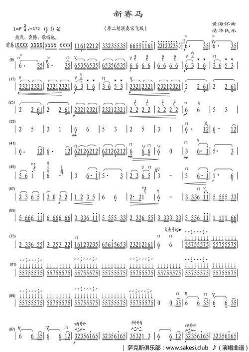 新赛马单二胡演奏宋飞版