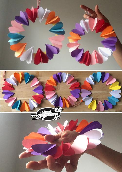 《心花环》_幼儿园手工制作大全_亲子互动游戏