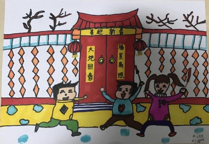 四下《春节到》活动三画春节热闹场景