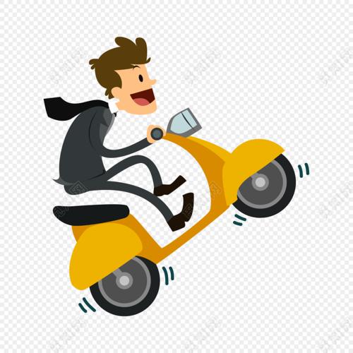 卡通电瓶车小哥