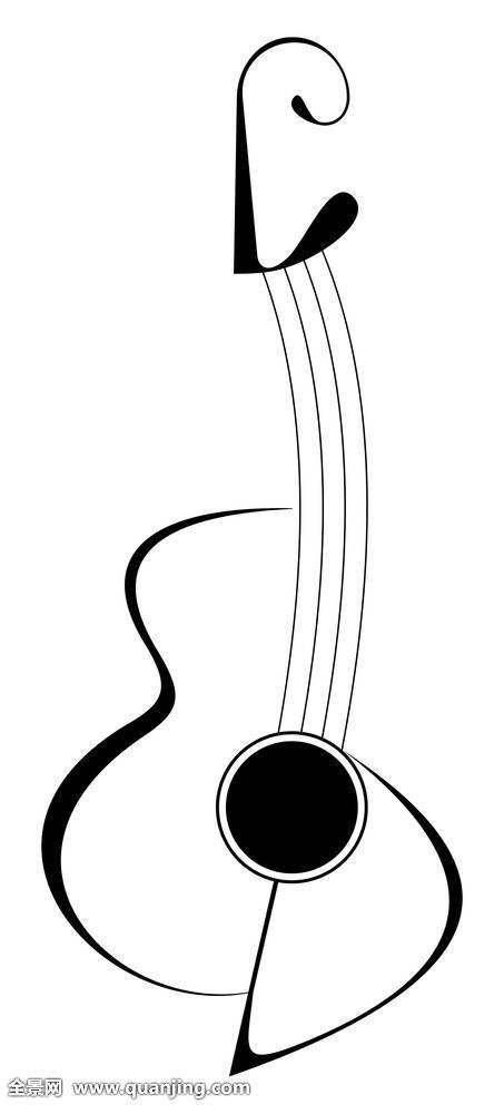 吉他上画音符简笔画