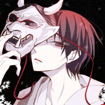 面具动漫头像男生头像黑白图片