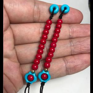 睡美人绿松石朱砂计数器侧挂纪子面包圈鱼嘴背云/文玩佛珠配饰