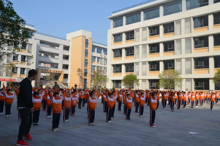 阳光体育,七彩校园,尚格小学一年级广播体操大赛落成