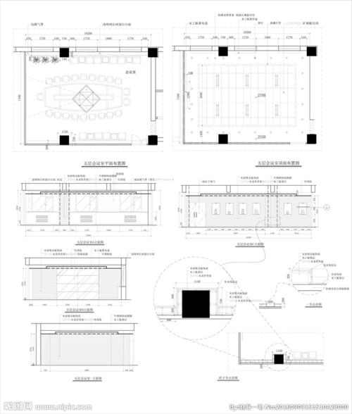 70平米会议室装修详图设计图__施工图纸_环境设计__昵